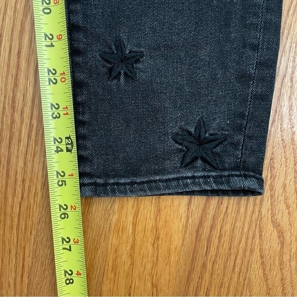ANTHROPOLOGIE Driftwood Black Embroidered Stars Denim Jeans 28 - Picture 16 of 16